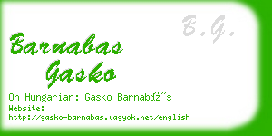 barnabas gasko business card